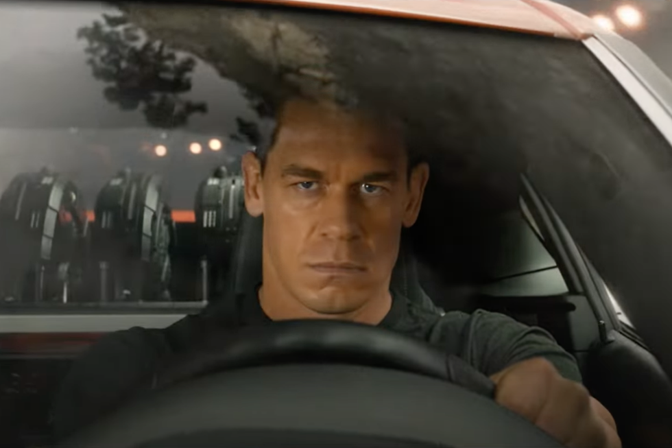 john cena pictured behind the wheel of a car in f9 – fast and furious trailer