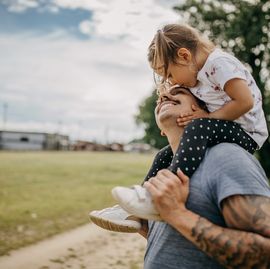 father and daughter spend quality time together