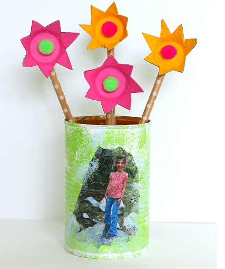 tin can pencil holder father's day craft