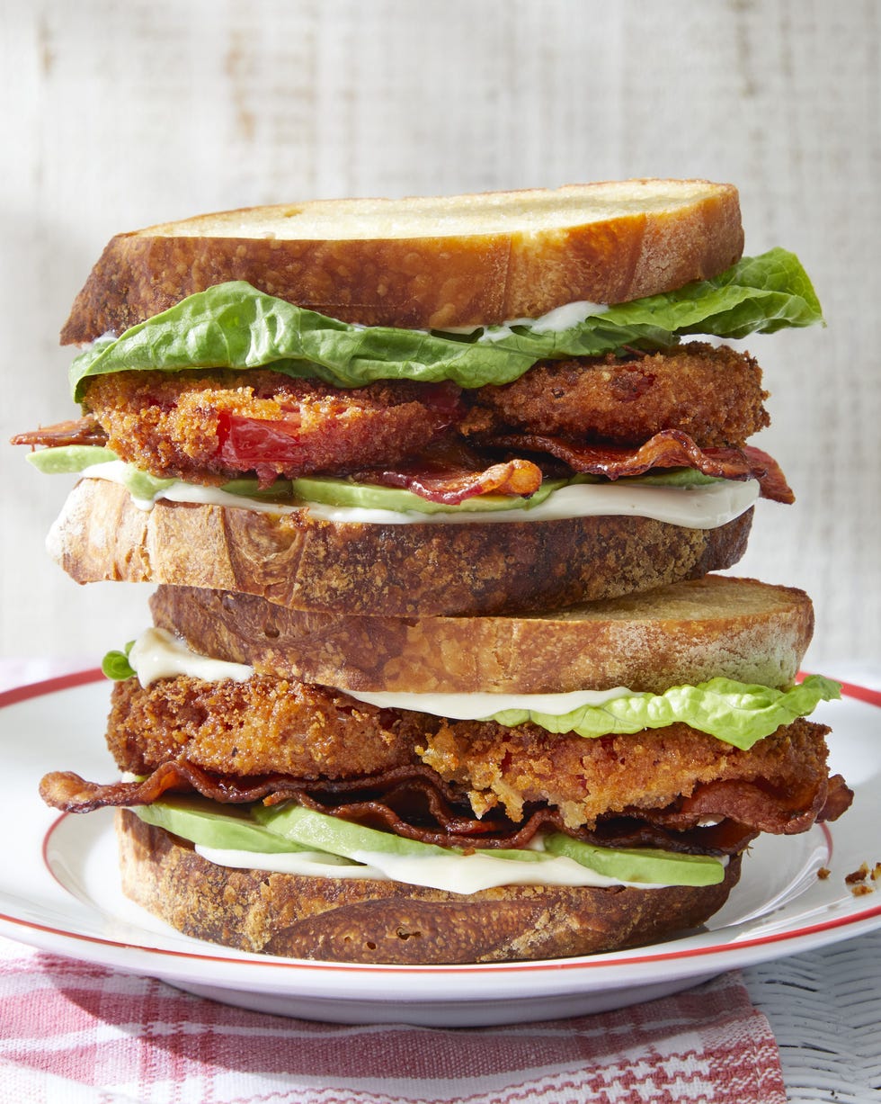 blt with crispy fried tomatoes and avocado