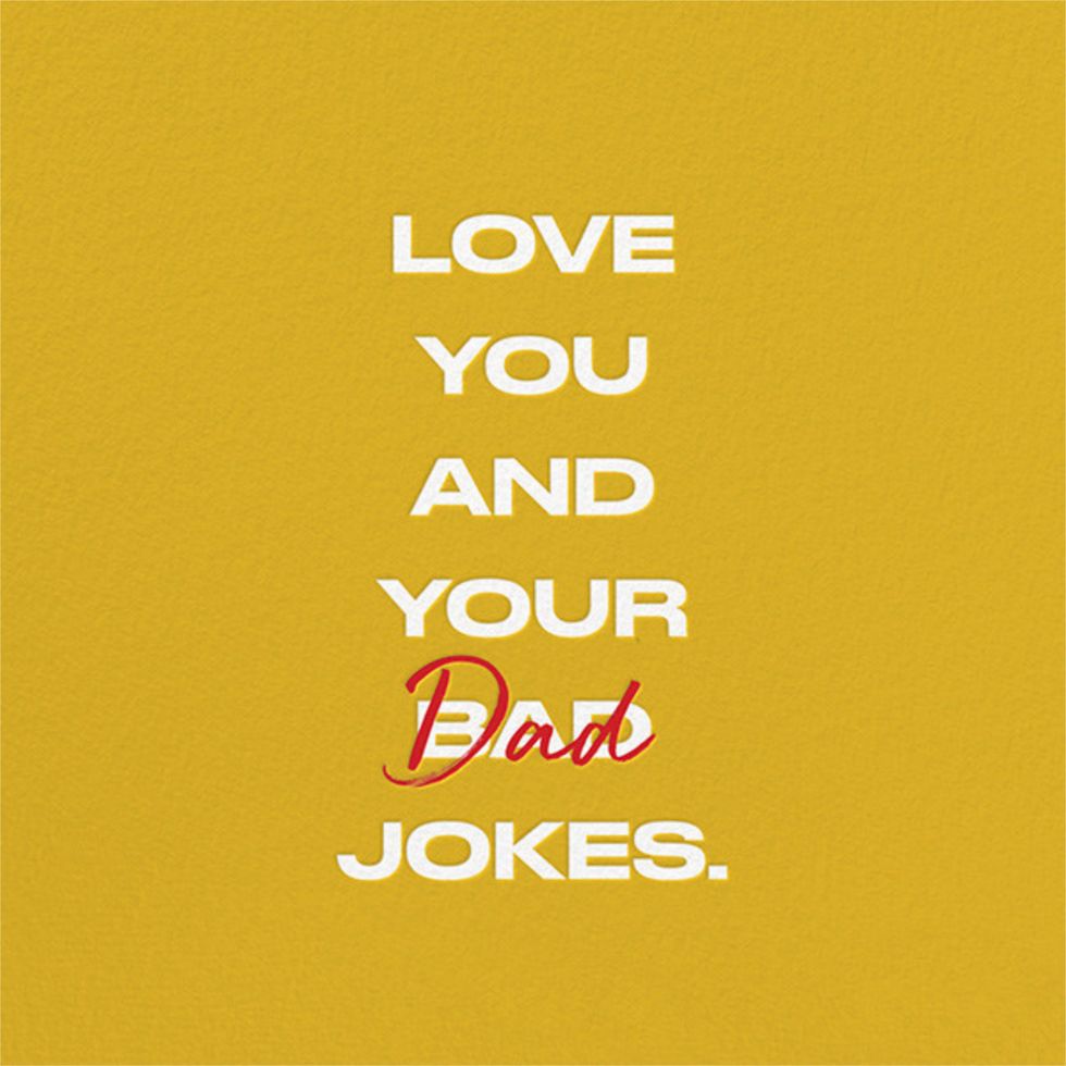 a fathers day card that says love you and your dad jokes
