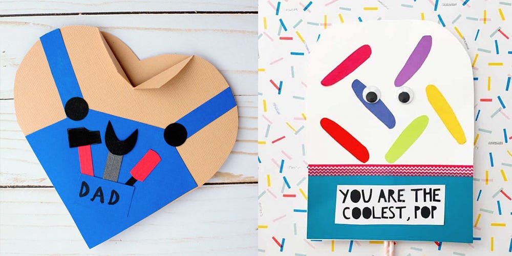 father's day card ideas, smiling heart dad card, ice cream dad card