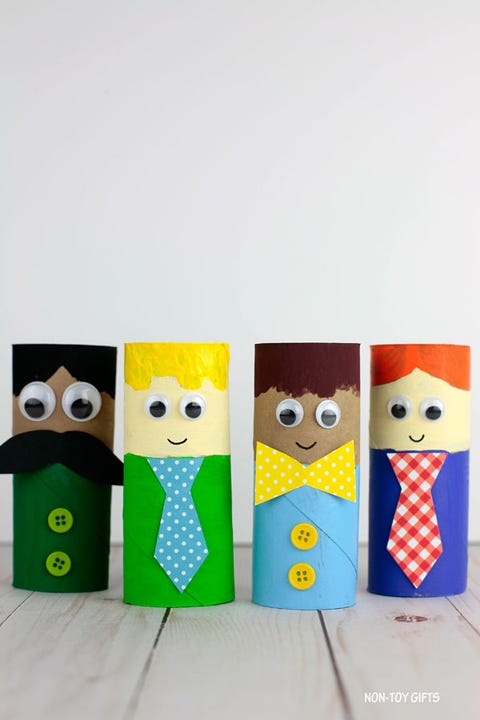 fathers day craft ideas four paper roll dads
