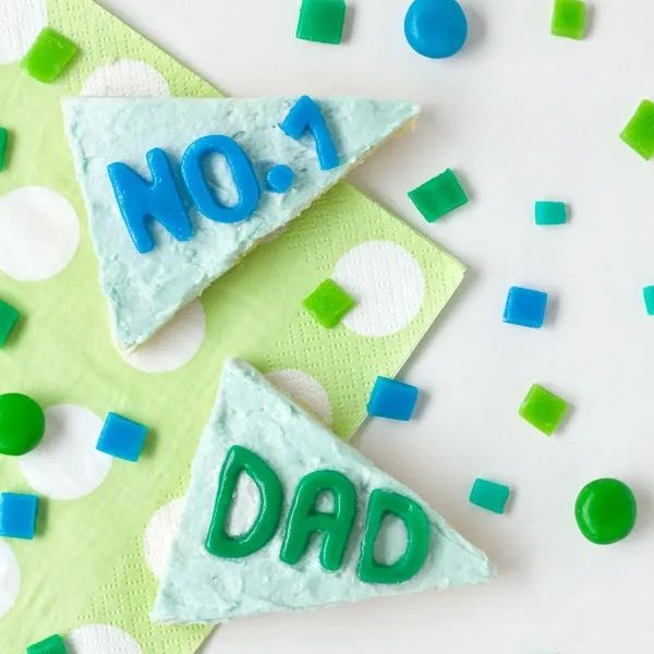 Father's Day crafts, decorated flag shaped cookies