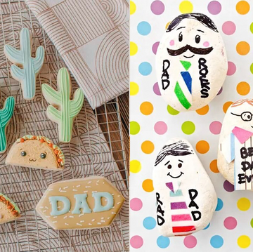 taco themed cookies and painted rocks are two good housekeeping picks for best father's day crafts