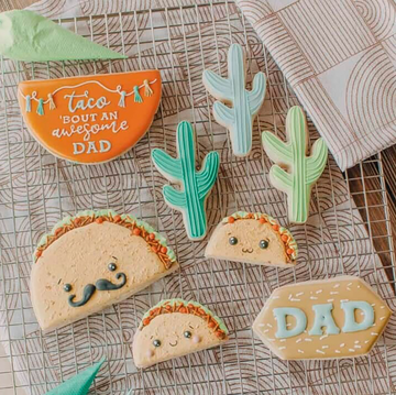 taco themed cookies and painted rocks are two good housekeeping picks for best father's day crafts