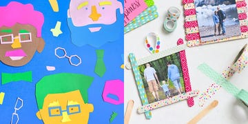 craft projects featuring paper cutouts and decorative photo frames