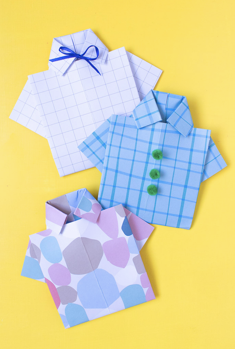 father's day crafts origami shirt cards