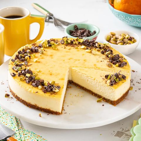 ricotta cheesecake with nuts and chocolate chips