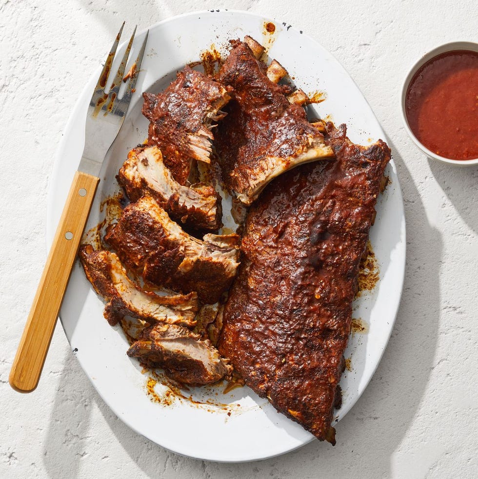 smoky barbecue ribs on a plate