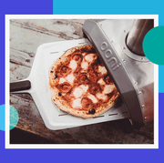 This is an image pizza oven, marshall speaker, backpack, meat shredder claws