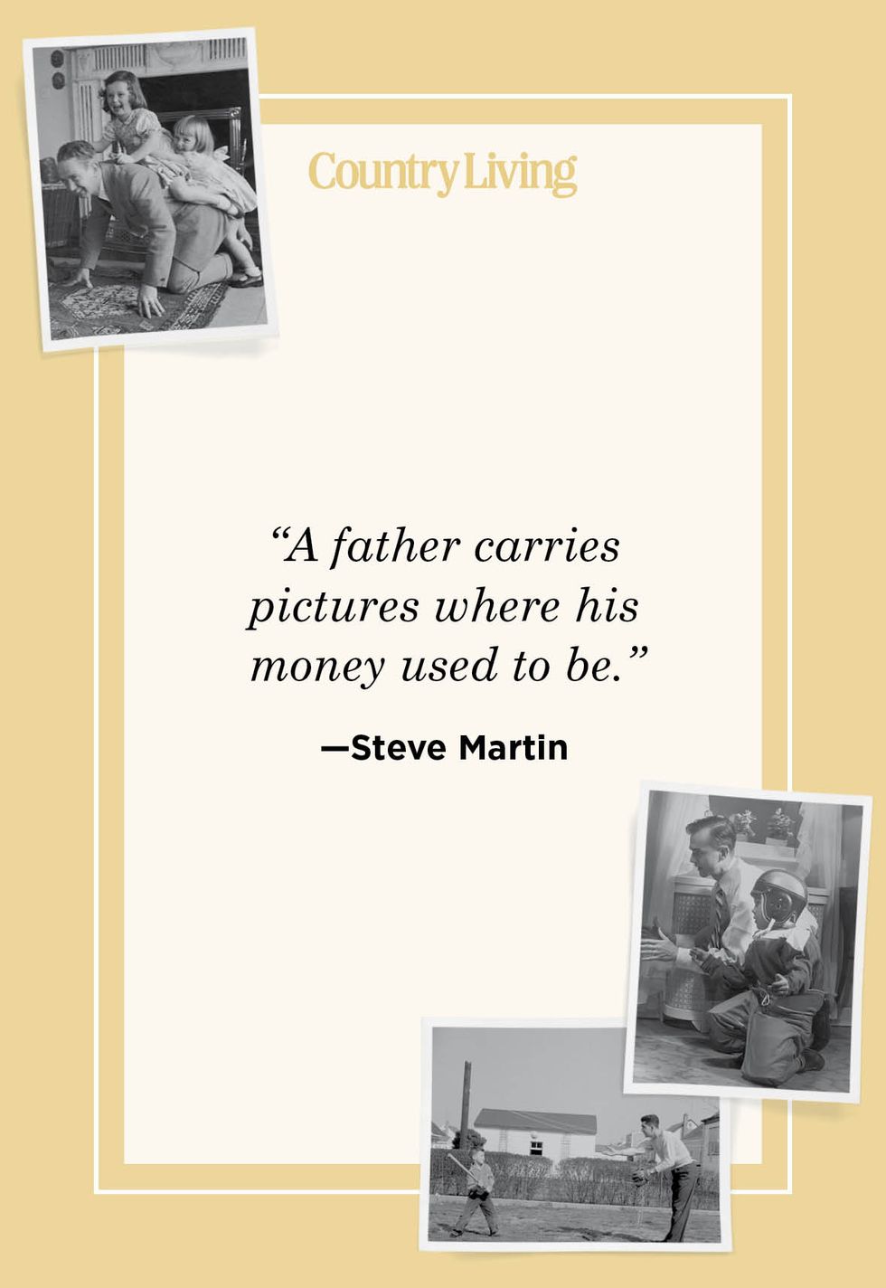 a father carries pictures where his money used to be