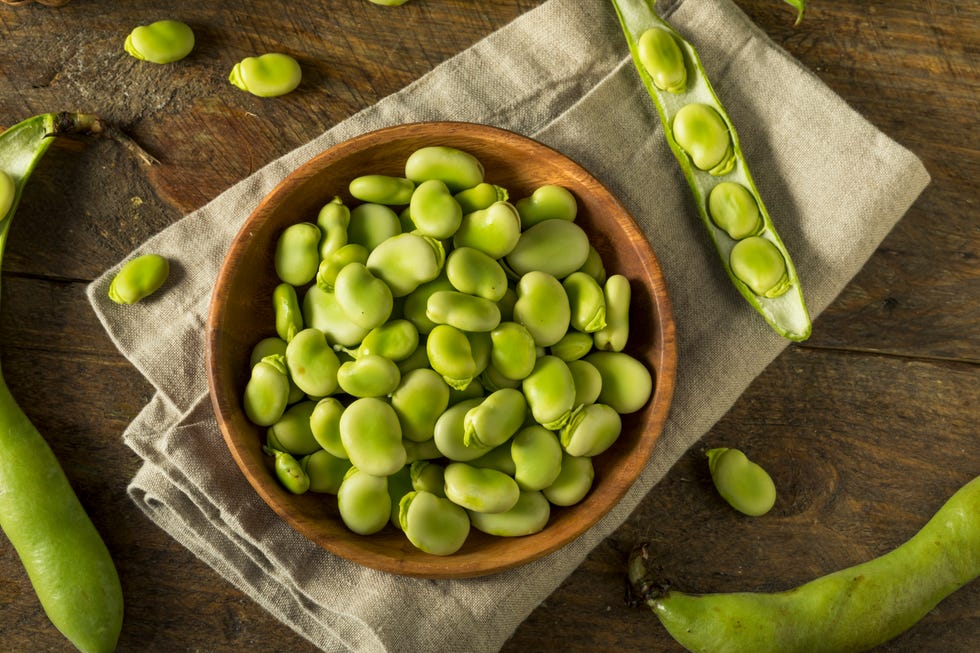 fresh green fava beans