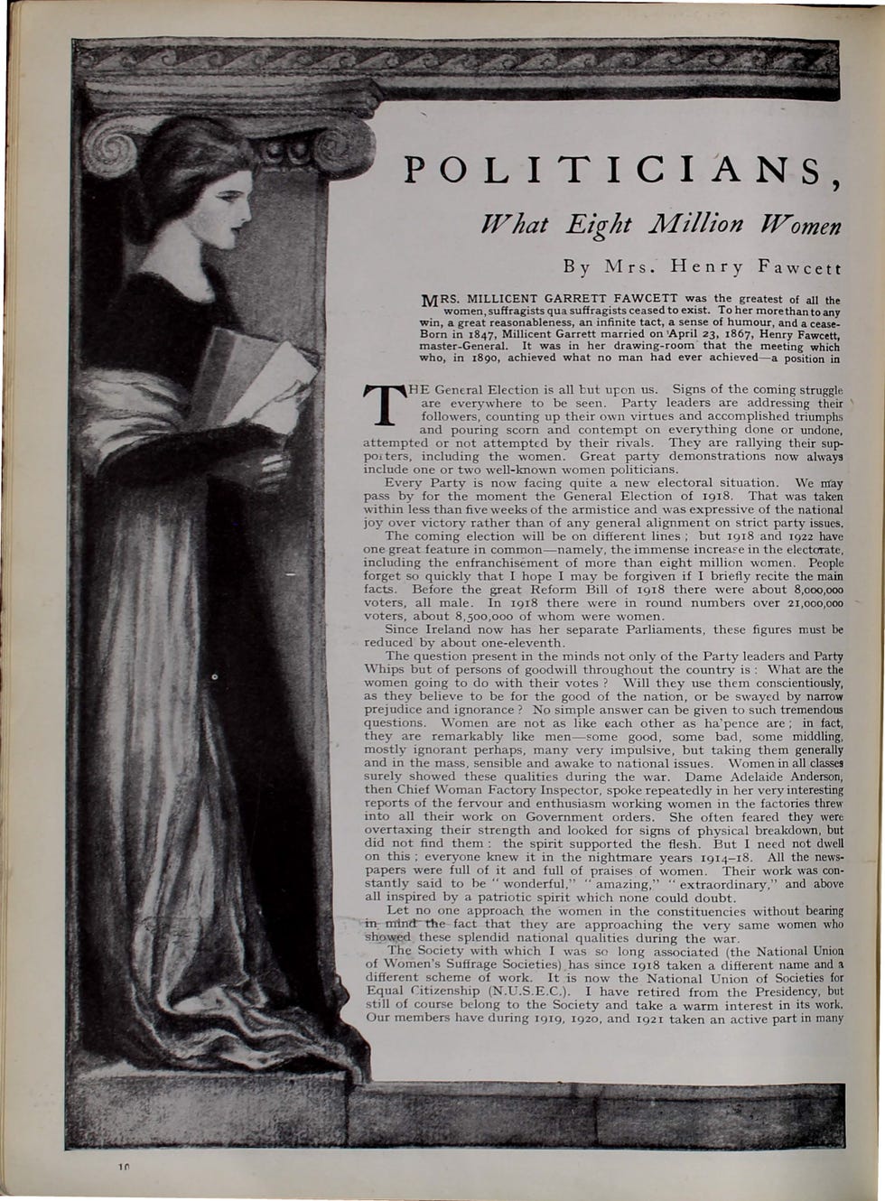 historical text discussing womens suffrage and political participation