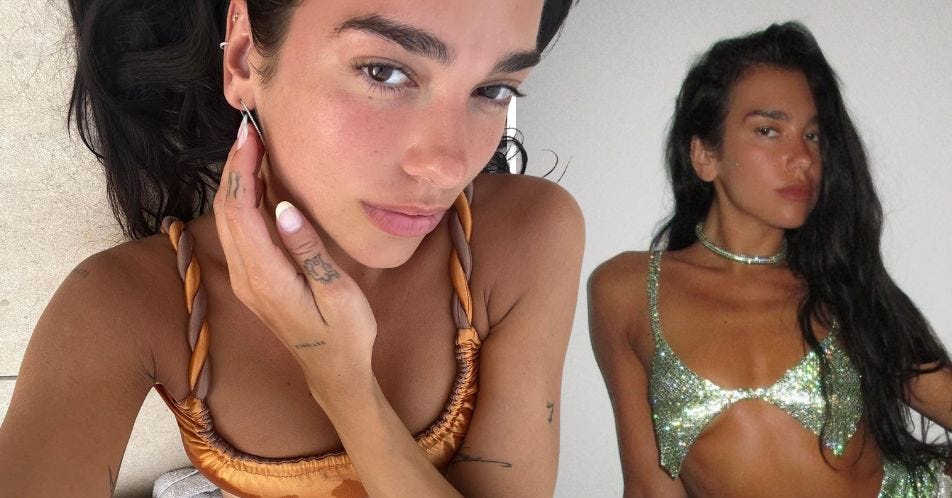 Dua Lipa's Epic Abs Are Sculpted In A Gucci bra Top In IG Pics