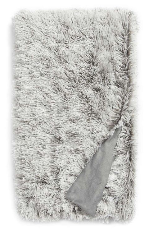 feather faux fur throw