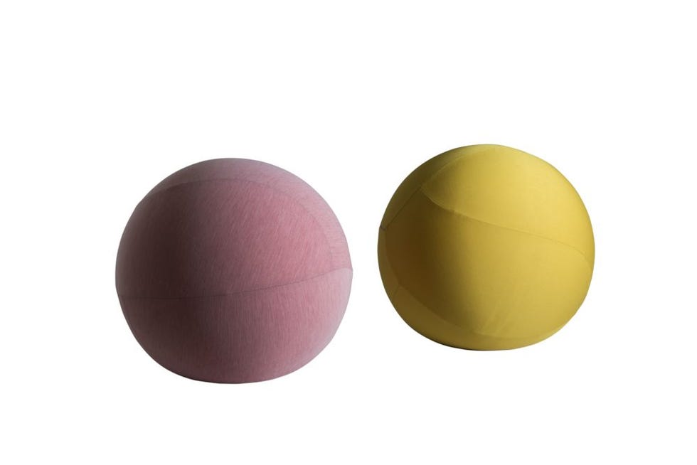 Two of Featherston's beanbag-like 'Obo' chairs