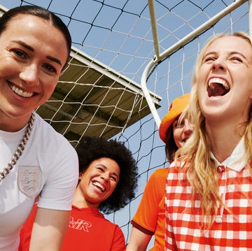 nike athletes and england women's footballers lucy bronze, demi stokes, lotte wubben moy and beth mead