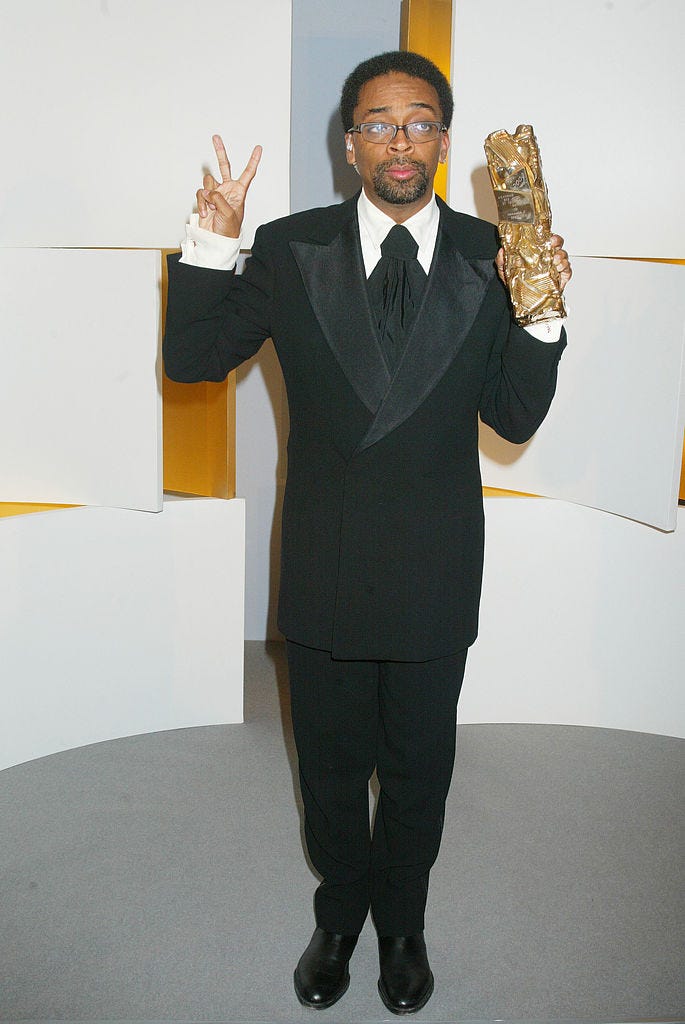 Cesars Awards In Paris paris february 22: american director spike lee stands with his cesar award february 22, 2003 after the cesars film awards at the theatre du chatelet in paris, france. (photo by pascal le segretain/getty images)