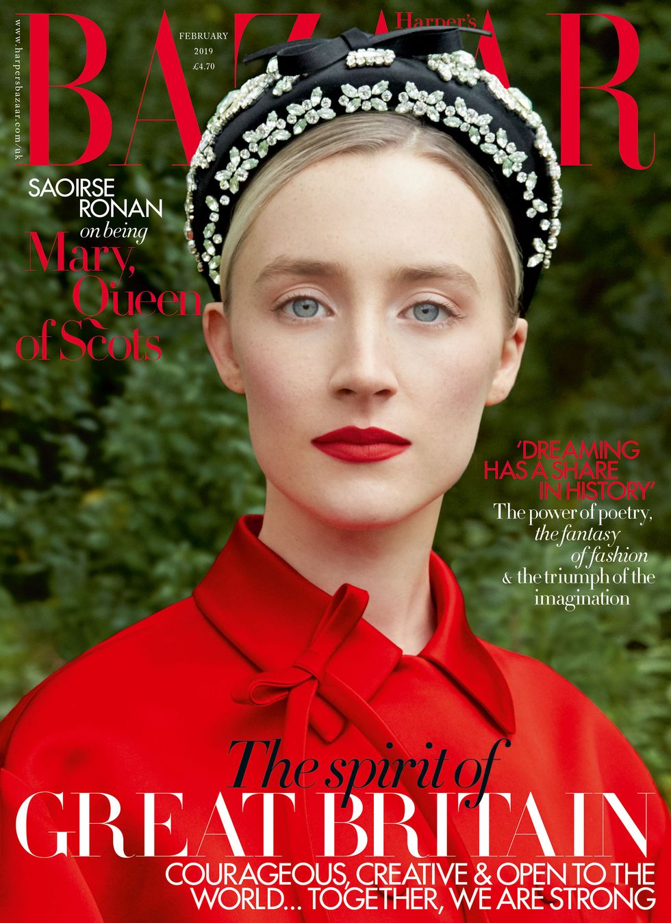 Saoirse Ronan in the February issue of Harper's Bazaar - Mary Queen of Scots interview
