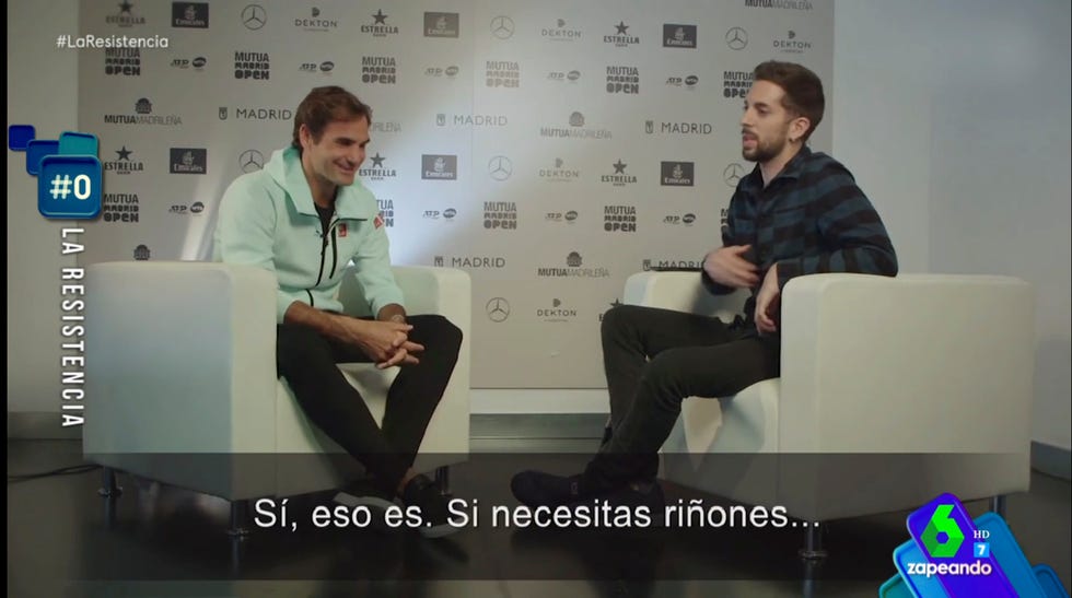 David Broncano y Roger Federer