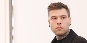 milan, italy february 21 fedez attends the presentation of the artwork il pessimista narcisista o il narcisista pessimista by francesco vezzoli at triennale design museum on february 21, 2022 in milan, italy photo by vittorio zunino celottogetty images