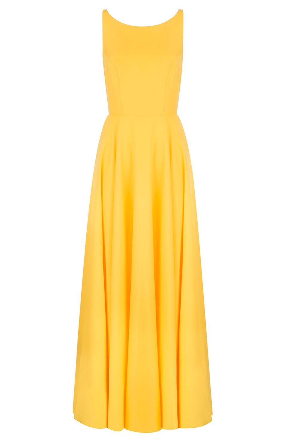 Clothing, Dress, Day dress, Yellow, Orange, Cocktail dress, A-line, Strapless dress, Gown, Neck, 