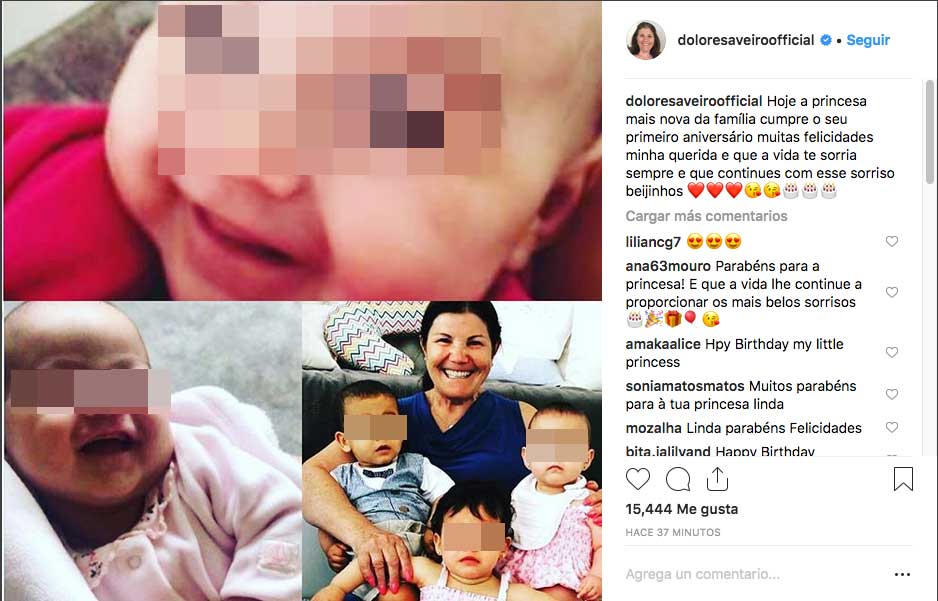 Dolores Aveiro felicita a su nieta Alana Martina