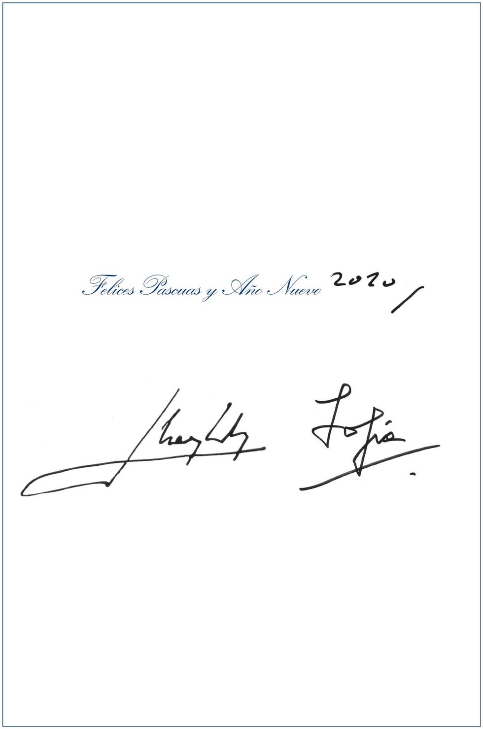 Reyes Juan Carlos y Sofía felicitación Navidad 2019