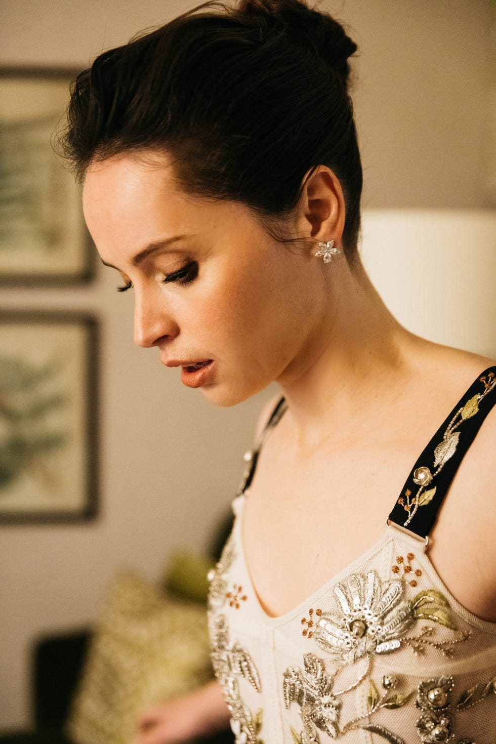 Getting ready for the Fashion Awards with Felicity Jones and Erdem