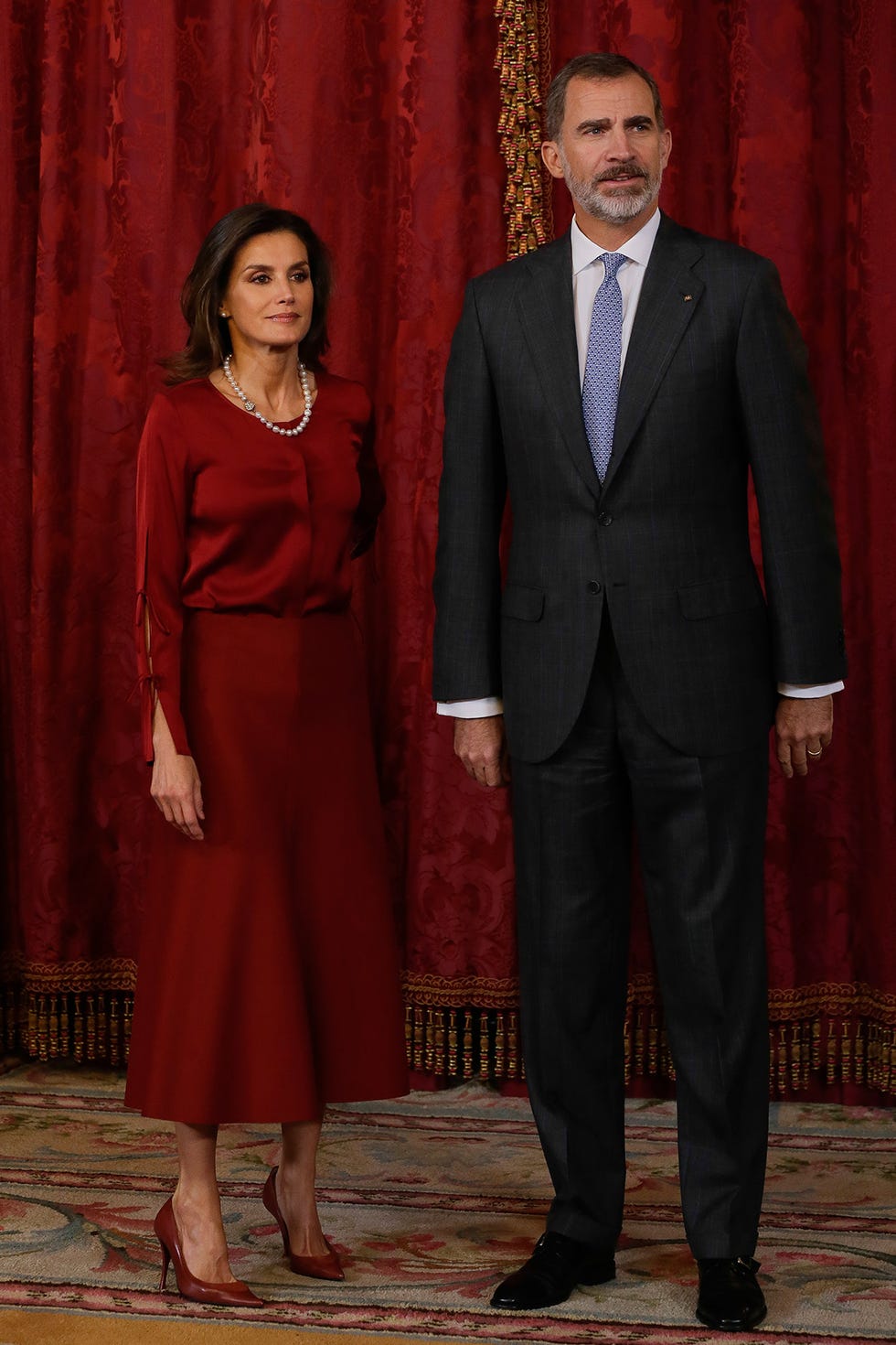 Los Reyes de España reciben al presidente de la República Federal de Alemania y su esposa.