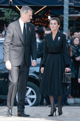 felipe vi y letizia en el funeral de constantino de grecia