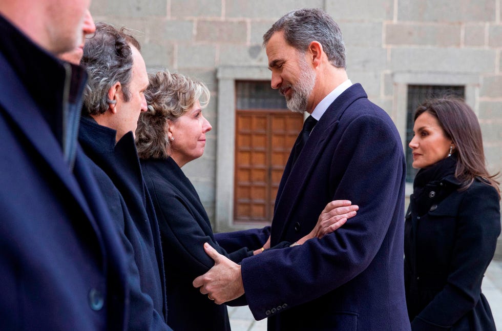 Los reyes Felipe y Letizia en el funeral de la infanta Pilar