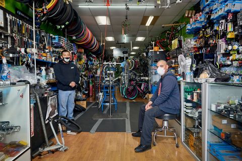 Felipes bike shop in Los Angeles, California photographed in April 2020.