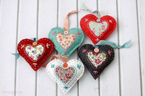 valentine's day heart crafts fabric heart satchel
