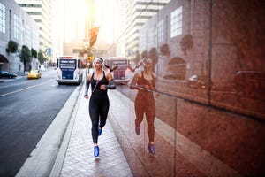 female athlete in the city