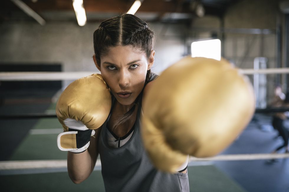 female boxer sparring
