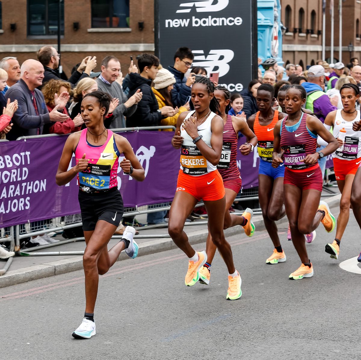 female elite participants of tcs 2022 london marathon run abbott world marathon majors