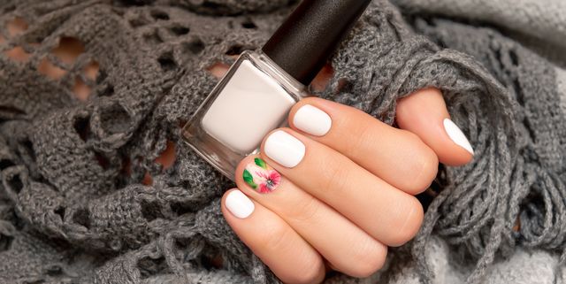 Simple gray, pink, and white nail art  Dot nail art designs, Nail art  dotting tool, Stylish nails art