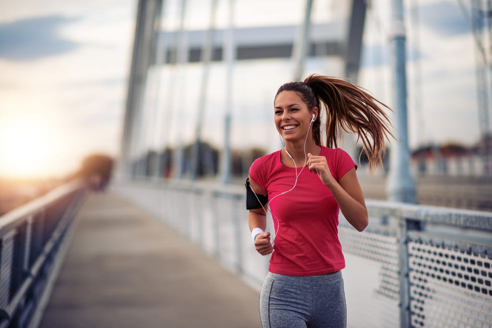 Female running in the city