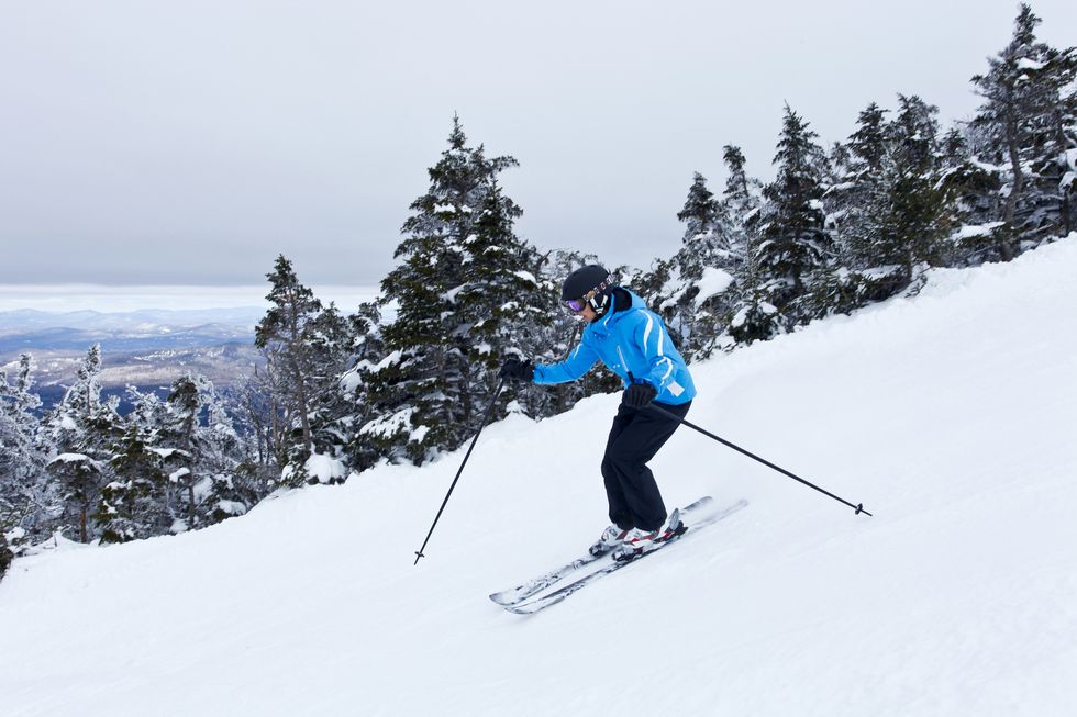 a female skier in new hampshire