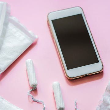 feminine intimate hygiene set and mobile phone