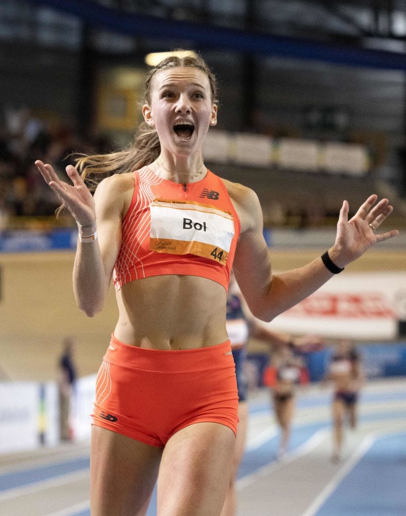 preview for Femke Bol, la mujer que se desliza en los 400 metros (lisos y con vallas)