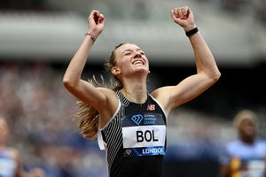 femke bol tijdens de london diamond league 2023