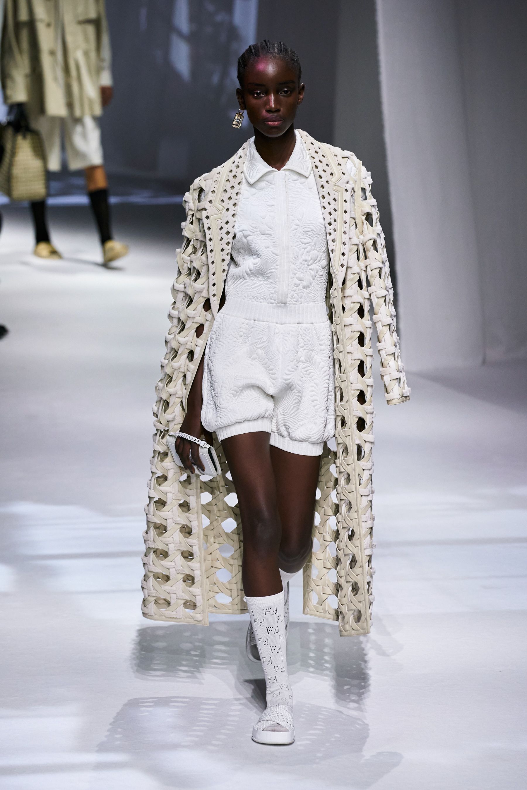 FENDI /フェンディ/シースルーチェックパンツ 46 M シルク混