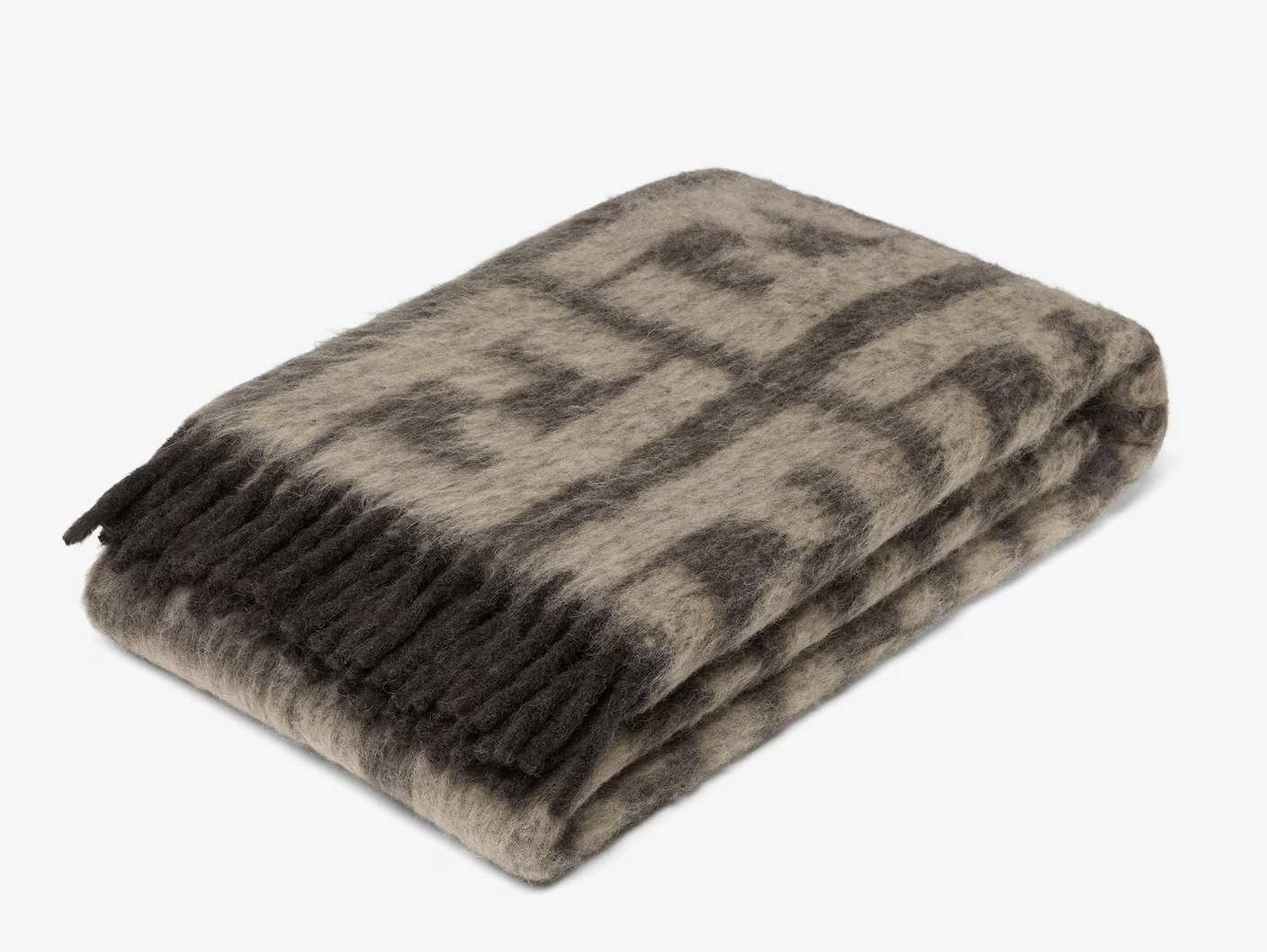 Brown Neo Monogram Cashmere and Wool Blanket