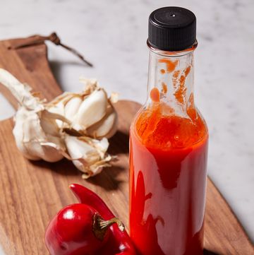 fermented hot sauce made with fresno peppers and garlic
