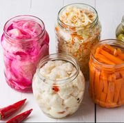 fermented vegetables, sauerkraut with carrots and cucumbers