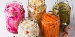 fermented vegetables, sauerkraut with carrots and cucumbers