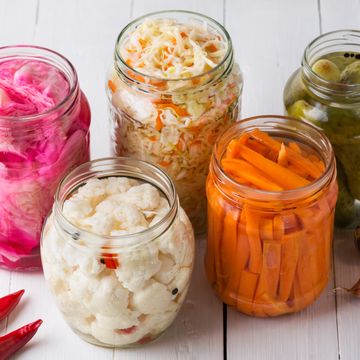 fermented vegetables sauerkraut with carrots and cucumbers